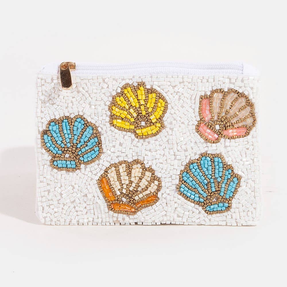 Seashells Beaded Coin Purse