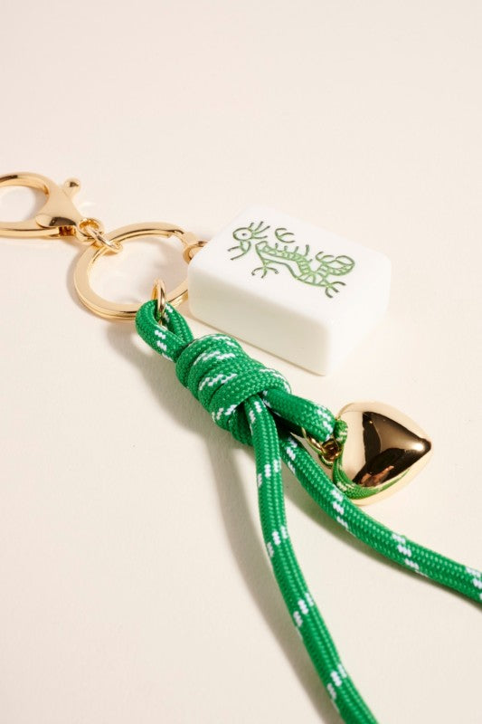 Green Mahjong Keychain