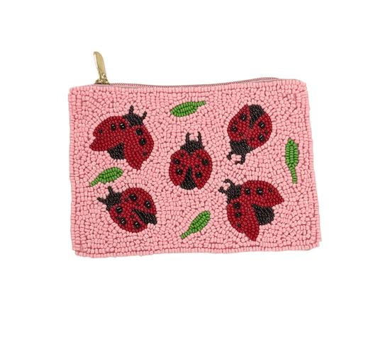 Ladybird Beaded Coin Purse 