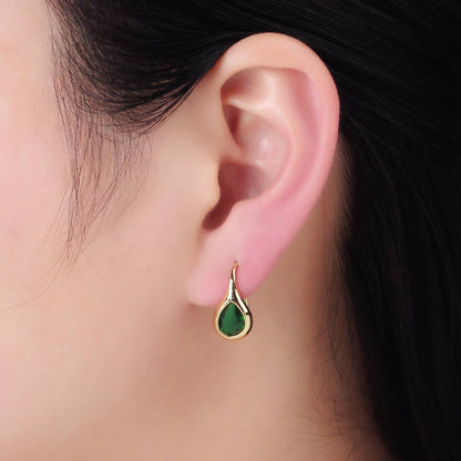 Clear Teardrop French Hook Earring
