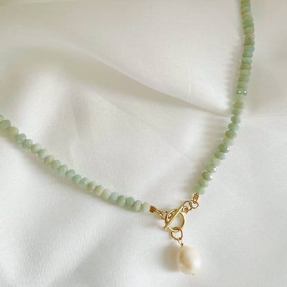 Salty Amazonite Pearl Necklace