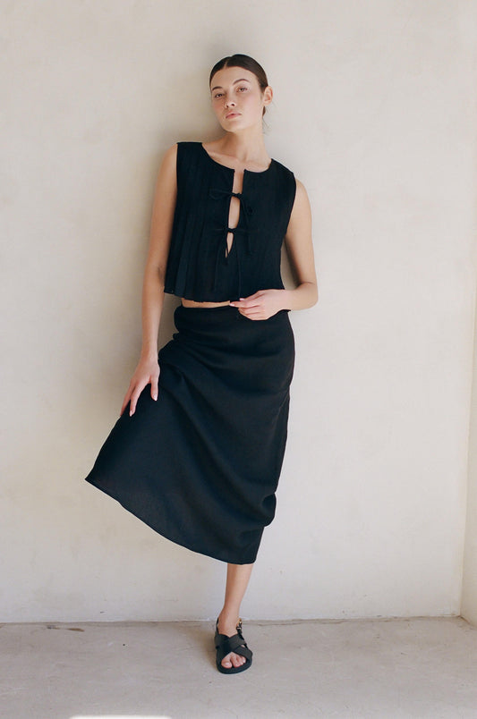 Elaine Linen Tie Top