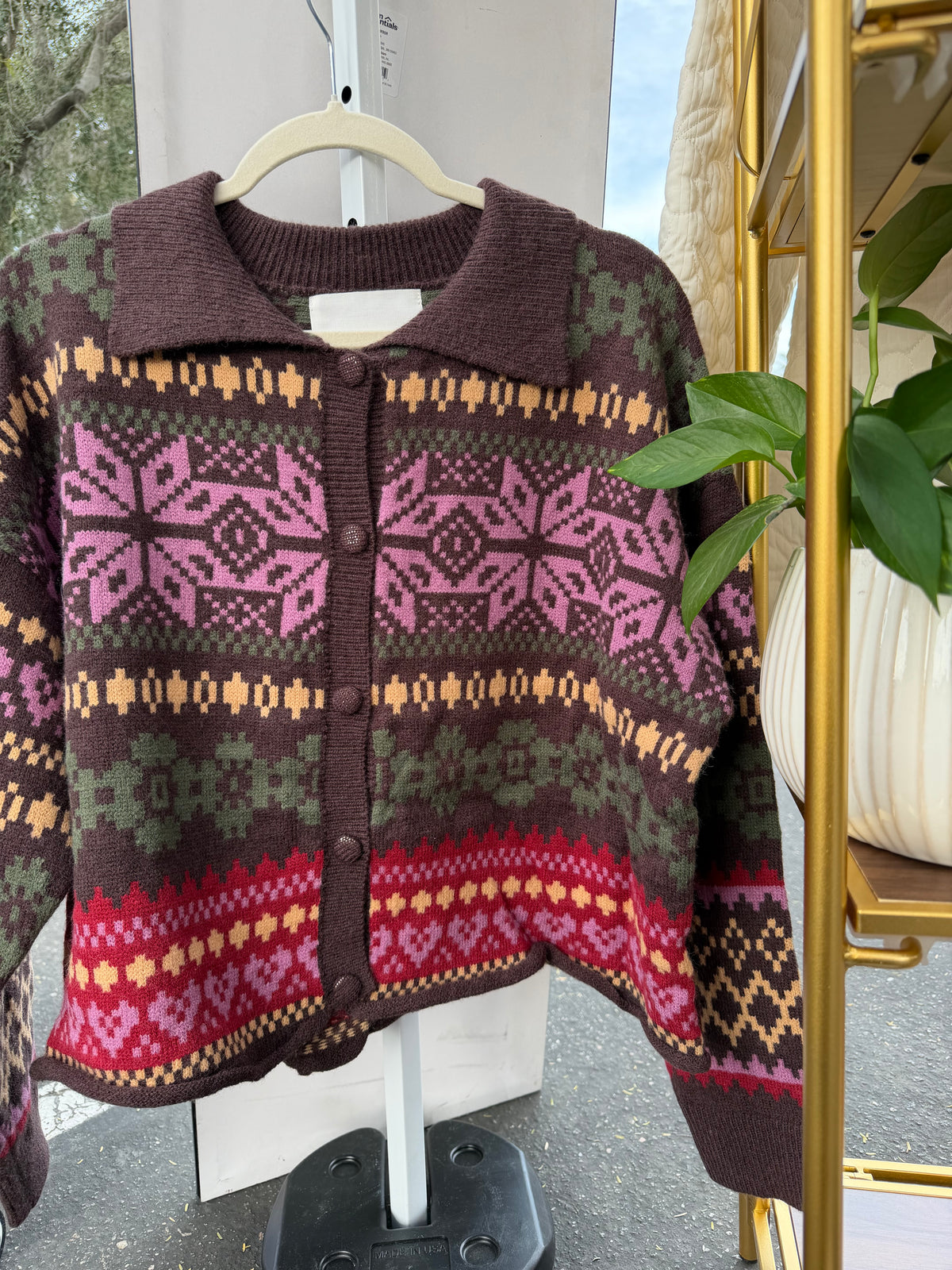 Fair Isle Sweater in Chocolate