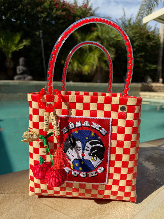 Besame Red Market Bag - Small