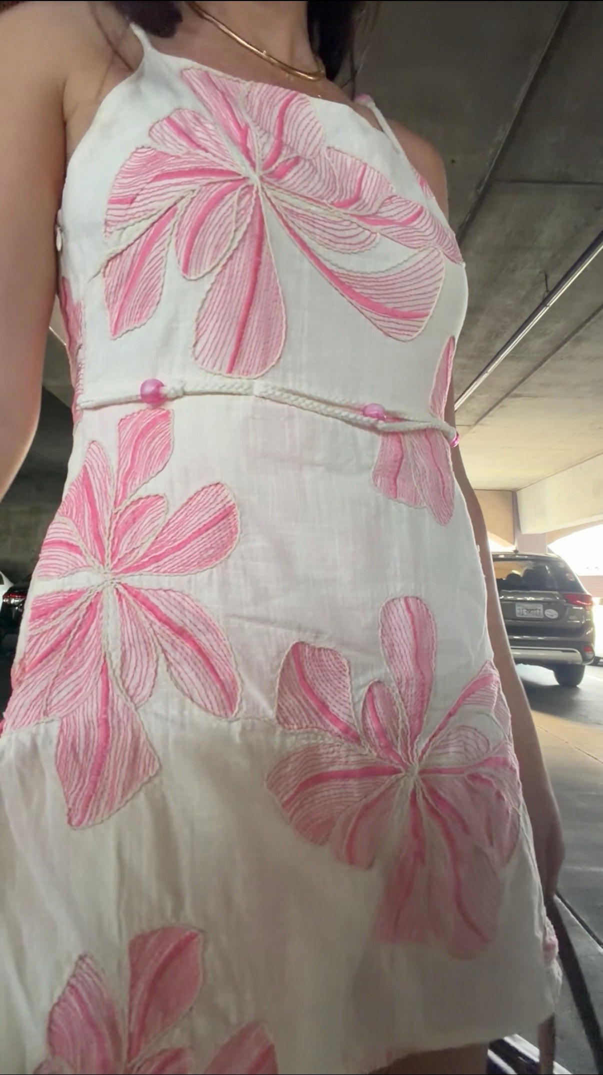 Pink Flower Romper