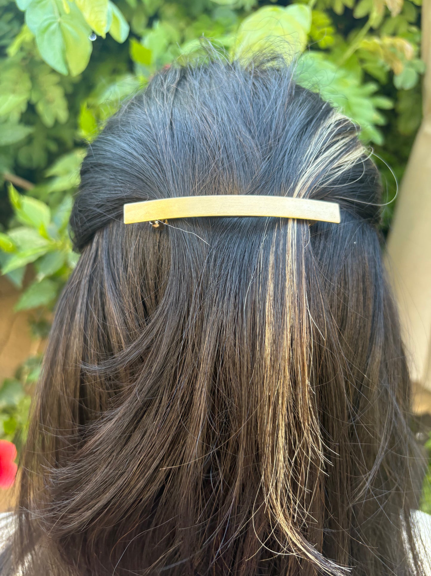 Gold Brushed Metal Barrette - Short
