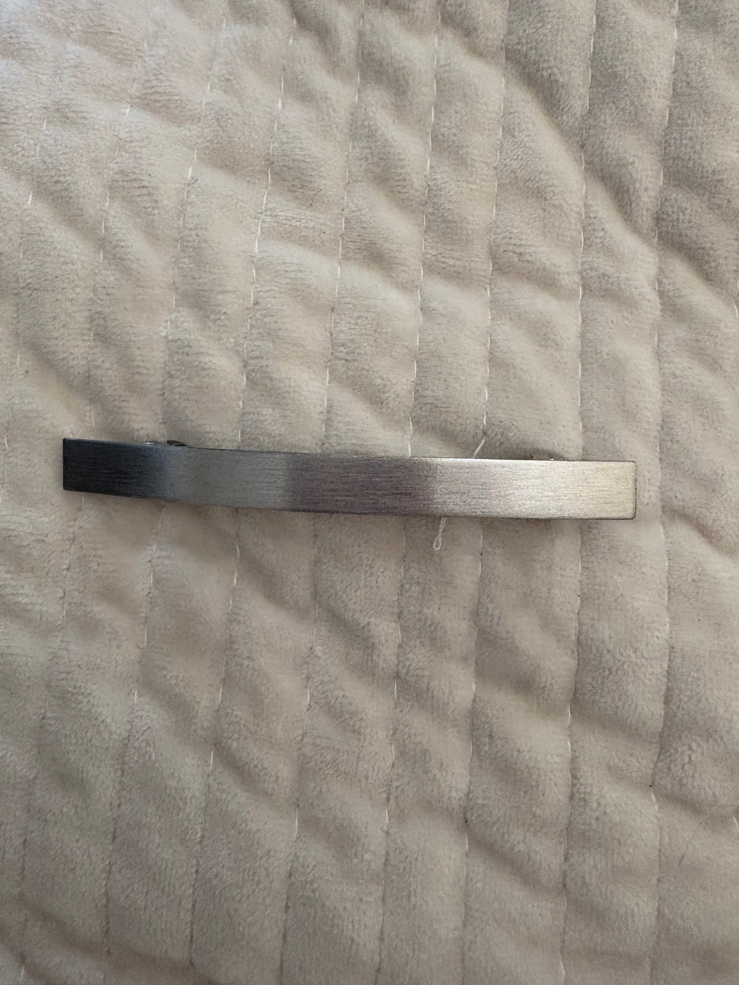 Silver Brushed Metal Barrette - Short