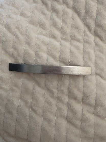 Silver Brushed Metal Barrette - Short