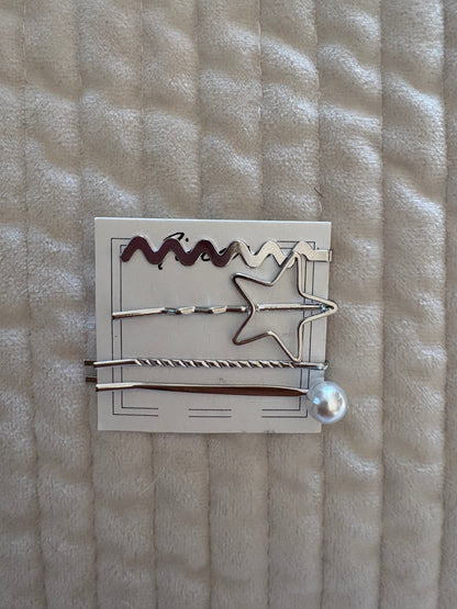 Star Bobby Pin Set - Silver
