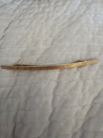 Gold Brushed Barrette - Long