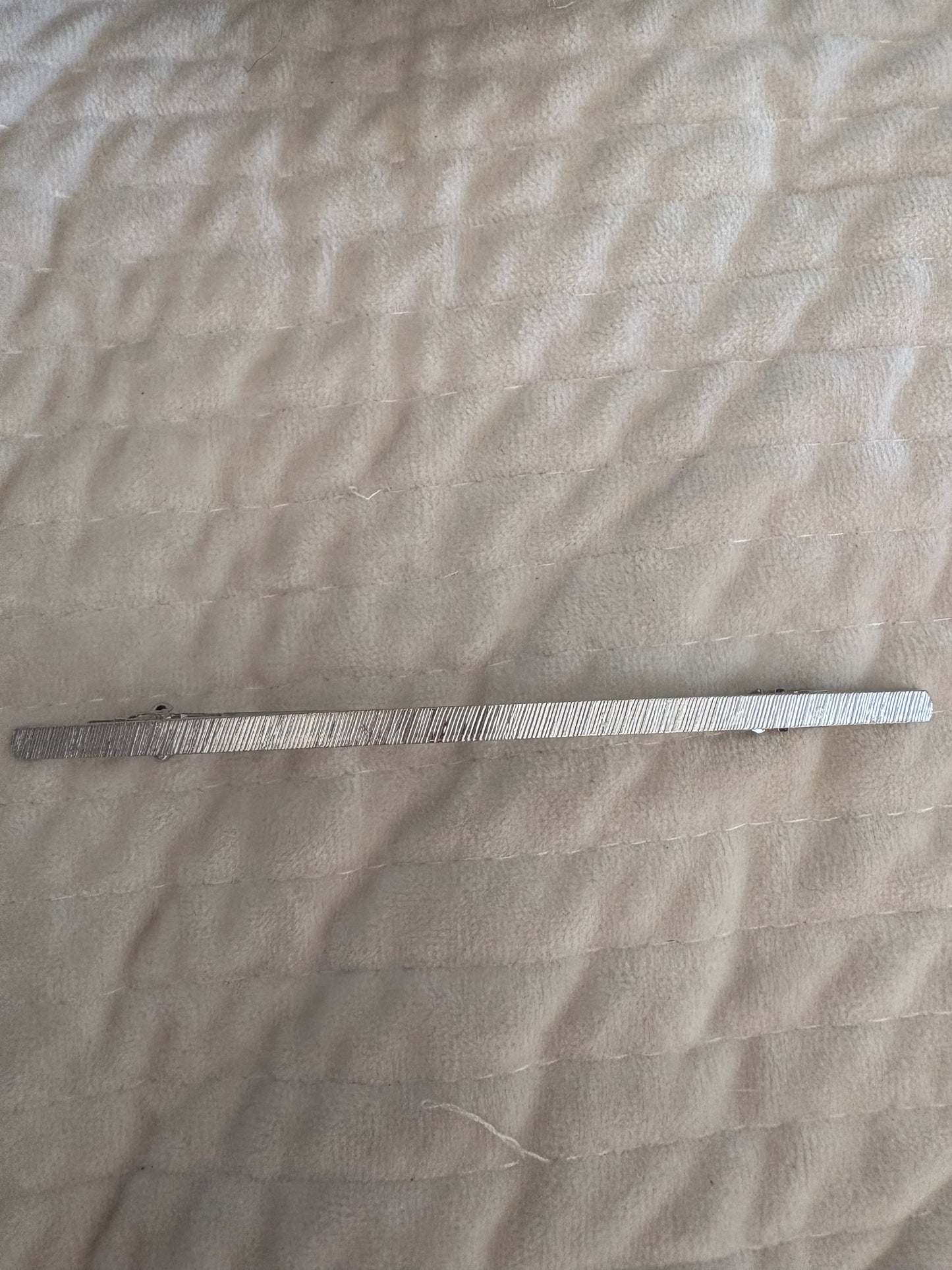 Silver Brushed Barrette - Long