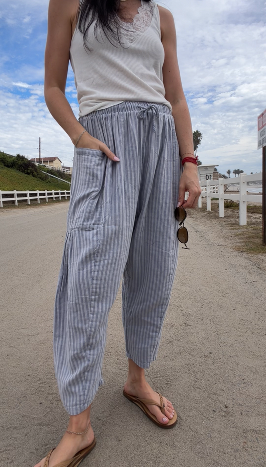 Jude Cotton Pants - Blue