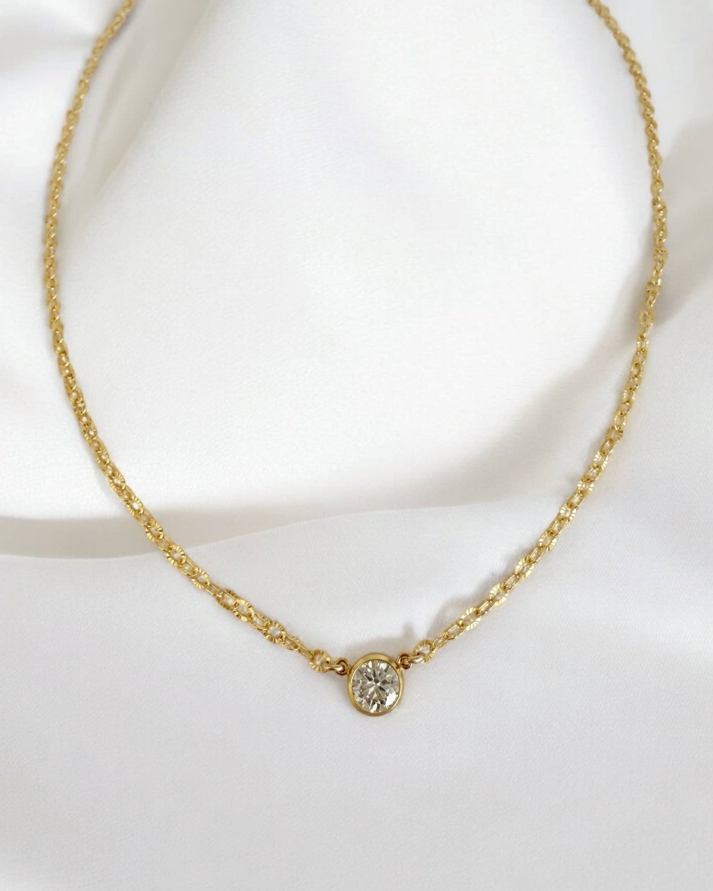 Florence Solitaire CZ Necklace