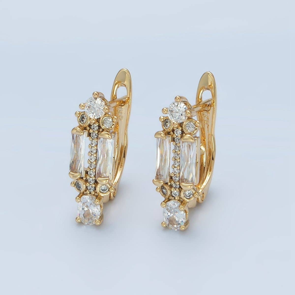 Paved Baguette Hoops