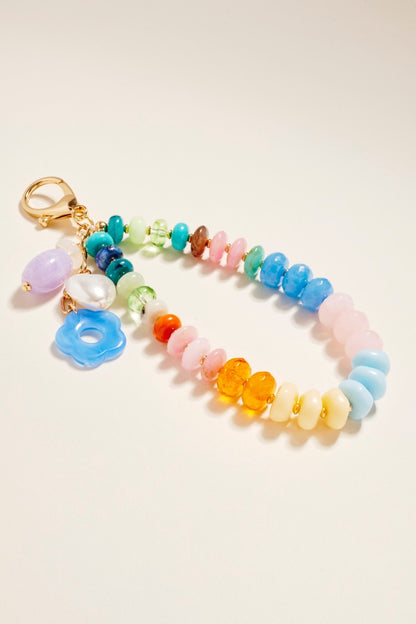 Flower Beaded Bag Charm