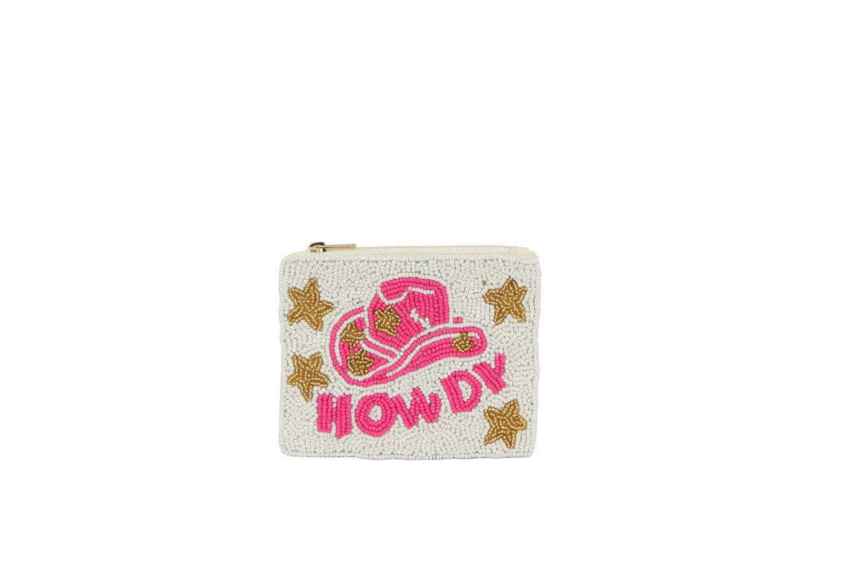 Howdy Beaded Coin Purse