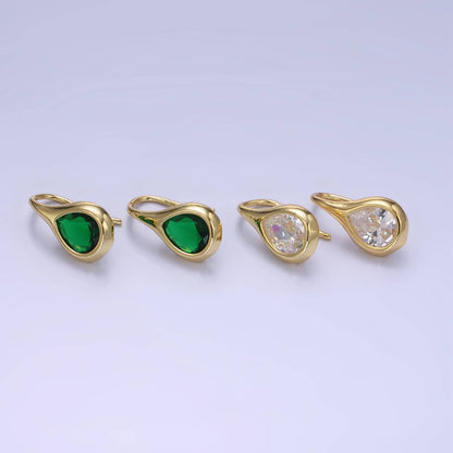 Clear Teardrop French Hook Earring