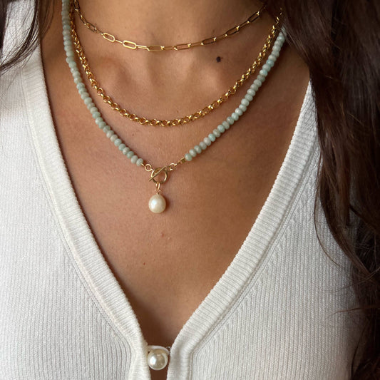 Salty Amazonite Pearl Necklace