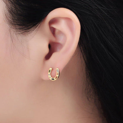Rainbow Horseshoe Studs