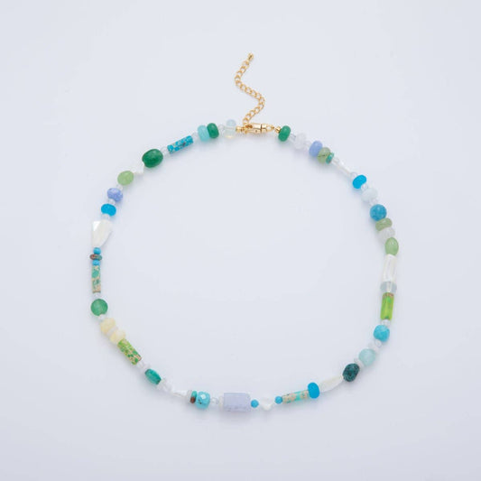 Sea and Sky Rondelle Bead Necklace
