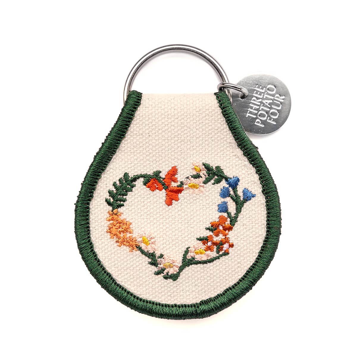 Floral Heart Patch Keychain