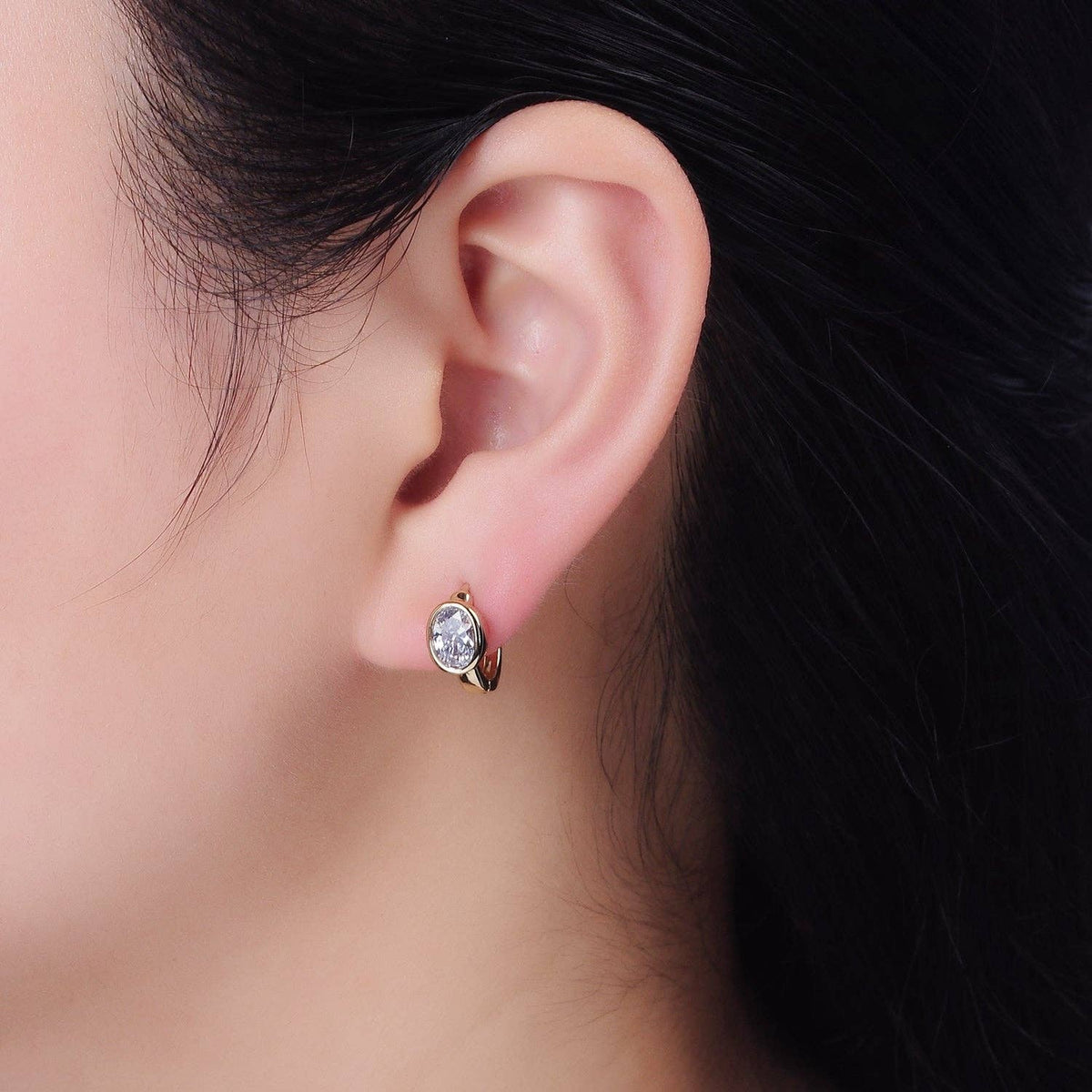 Oval CZ Earrings